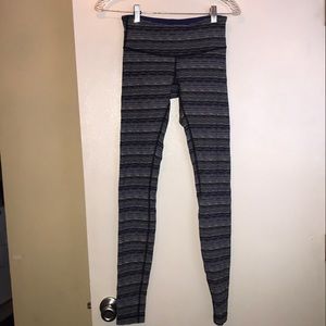 Lululemon blue cyber striped leggings